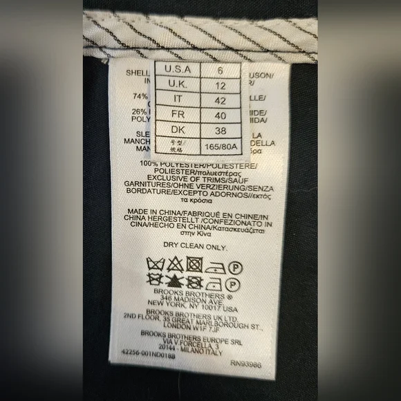 Brooks Brothers Red Fleece Navy Cotton Field Jacket/Coat Women's Size 6 - Picture 5 of 5